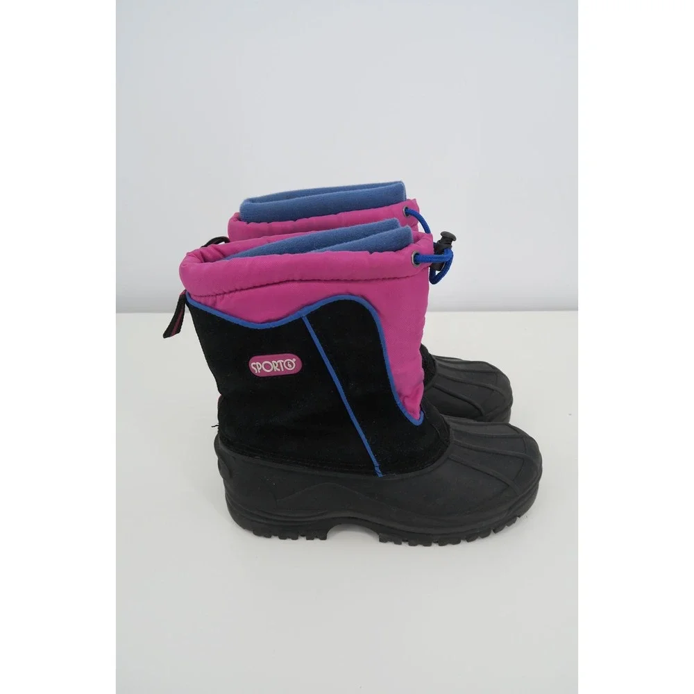 Sporto Girls Snowplay G Winter Boots Size 4 Pink Black Waterproof Warm‎